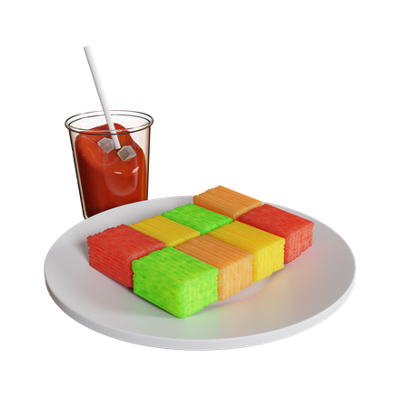 Getuk And Ice Tea  3D Icon