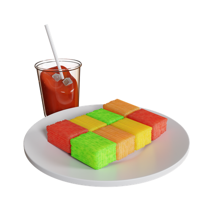 Getuk et thé glacé  3D Icon