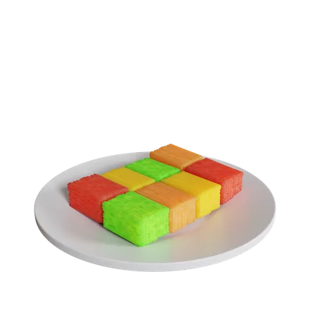 Getuk On A Plate  3D Icon