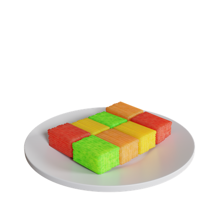 Getuk sur une assiette  3D Icon