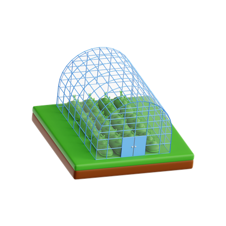 Gewächshaus mit Bio  3D Icon