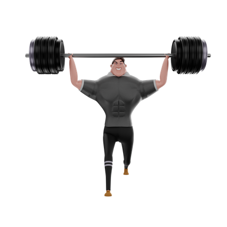 Gewichtheber beim Gewichtheben  3D Illustration