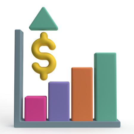 Gewinn-Balkendiagramm  3D Icon