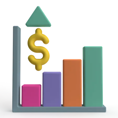 Gewinn-Balkendiagramm  3D Icon