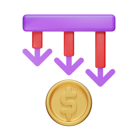 Gewinn verringern  3D Icon