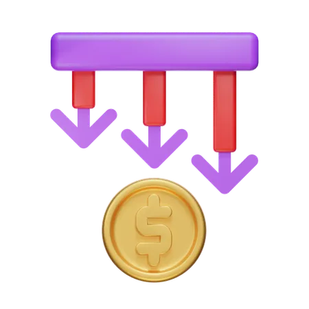 Gewinn verringern  3D Icon