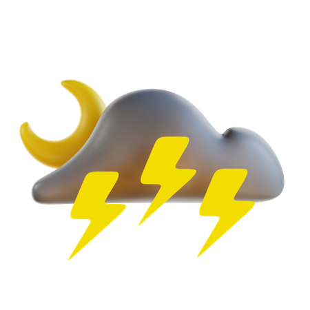 Gewitter nacht wetter  3D Icon