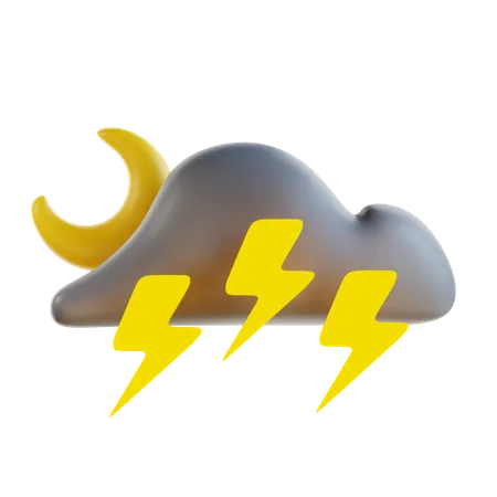 Gewitter nacht wetter  3D Icon