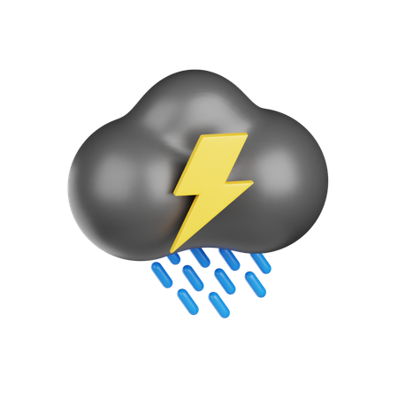 Gewitter Regen  3D Icon