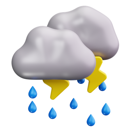 Gewitter Regen  3D Icon