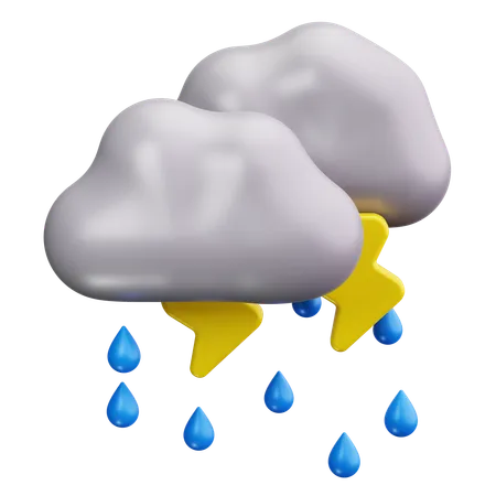 Gewitter Regen  3D Icon