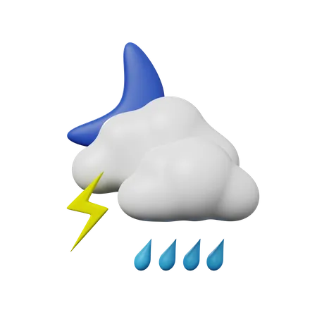 Gewitter Regen  3D Illustration