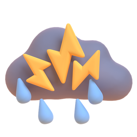 Gewitter Regen  3D Illustration