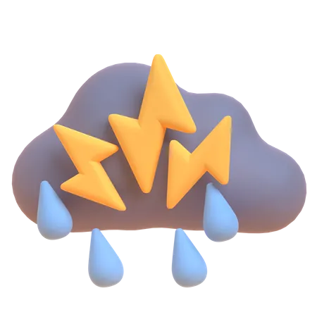 Gewitter Regen  3D Illustration