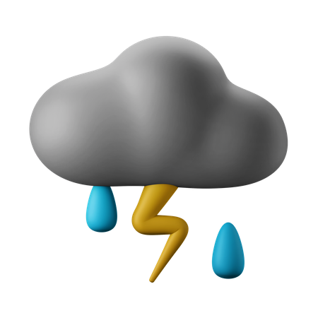 Gewitter Regen  3D Icon