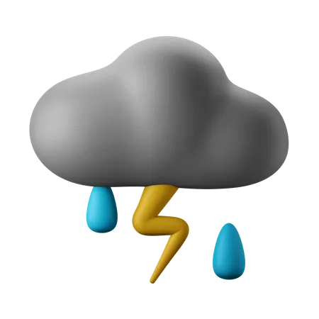 Gewitter Regen  3D Icon