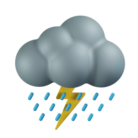 Gewitter Regen  3D Icon