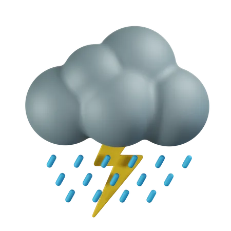 Gewitter Regen  3D Icon