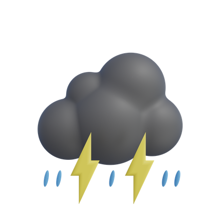 Gewitter Regen  3D Icon