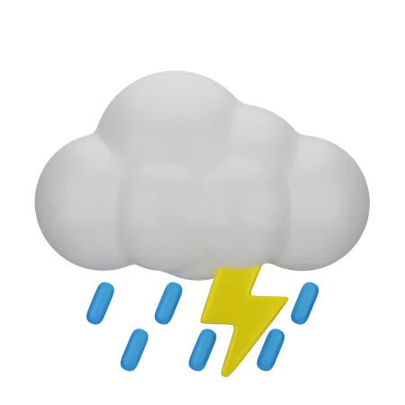 Gewitter Regen  3D Icon