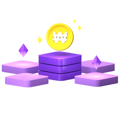 Gewonnene Blockchain-Technologie  3D Icon