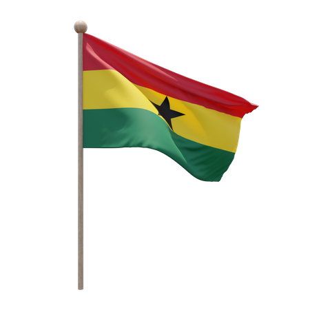 Asta de bandera de ghana  3D Flag