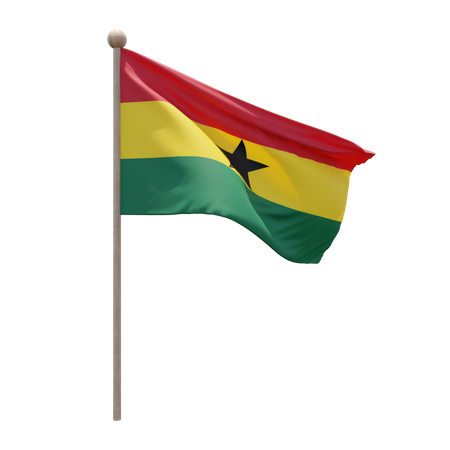 Ghana Flagpole  3D Flag