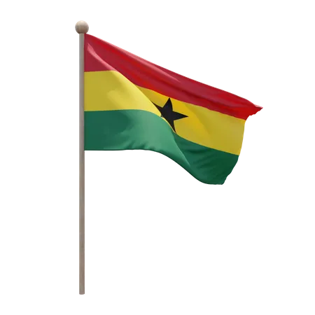 Ghana Flagpole  3D Illustration