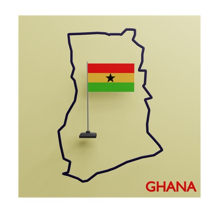 Ghana Map  3D Icon