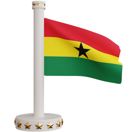 Ghana National Flag  3D Icon