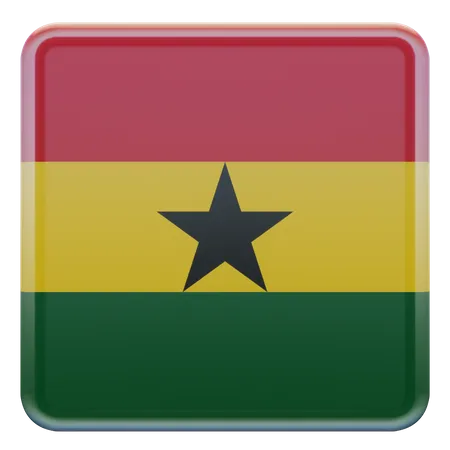 Quadratische Flagge Ghanas  3D Icon