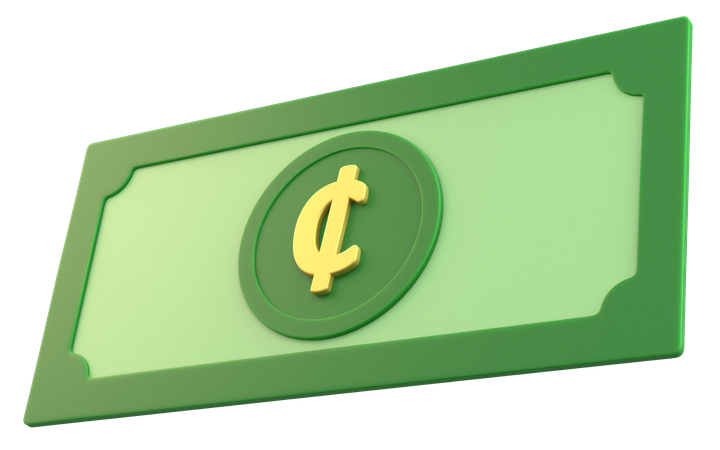 Ghanaian Cedi Money  3D Icon