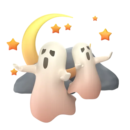 Ghost 3 D Halloween Illustration Pack 3D Icon
