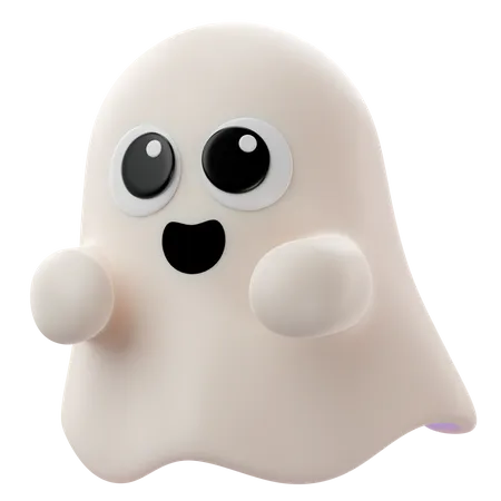 3 D Rendering Of Halloween Ghost Icon 3D Icon