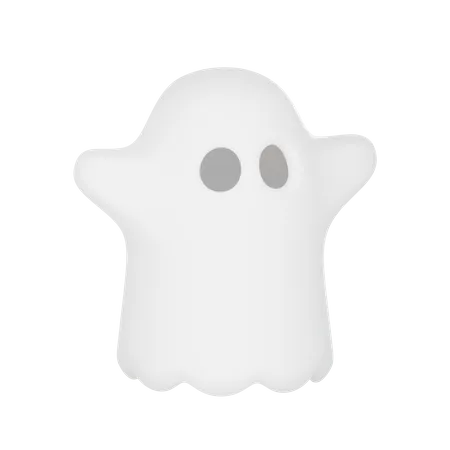 3 D Render Illustration Of Cute Friendly Ghost 3D Icon