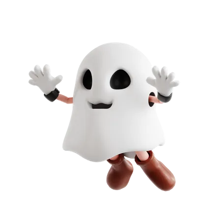 3 D Ghost Halloween Character Is Flying 3D Illustration