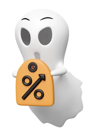 Ghost Holding Discount Coupon  3D Icon