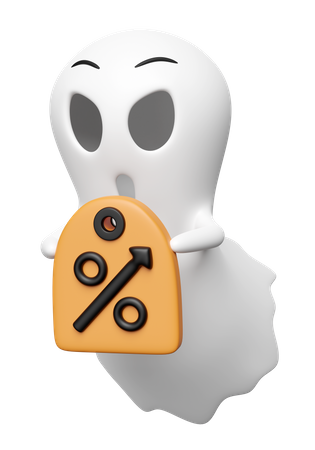 Ghost Holding Discount Coupon  3D Icon