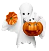 Ghost Holding Pumpkin