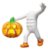 Ghost Holding Pumpkin Head