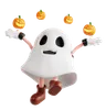 Ghost Jumping With Pumpkin