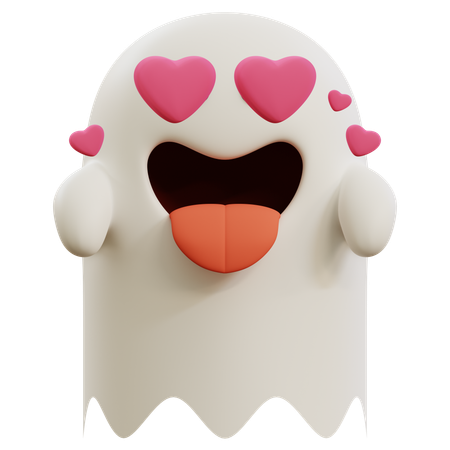 Ghost Love Emoji  3D Icon