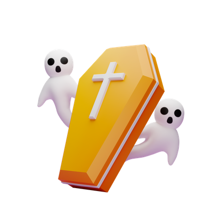 Ghost Out From Coffin  3D Icon