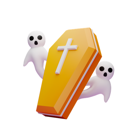 Ghost Out From Coffin 3D Icon