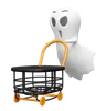 Ghost Pushing Shopping Cart