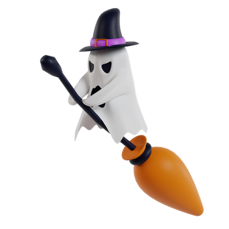 Ghost Riding Broom  3D Icon