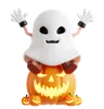 Ghost Sitting On Pumpkin