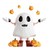 Ghost Throwing Pumpkin