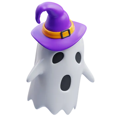 Ghost Wearing A Hat  3D Icon
