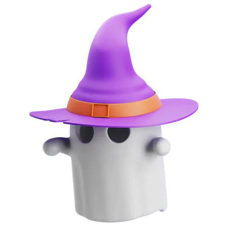 Ghost Wearing Hat  3D Icon